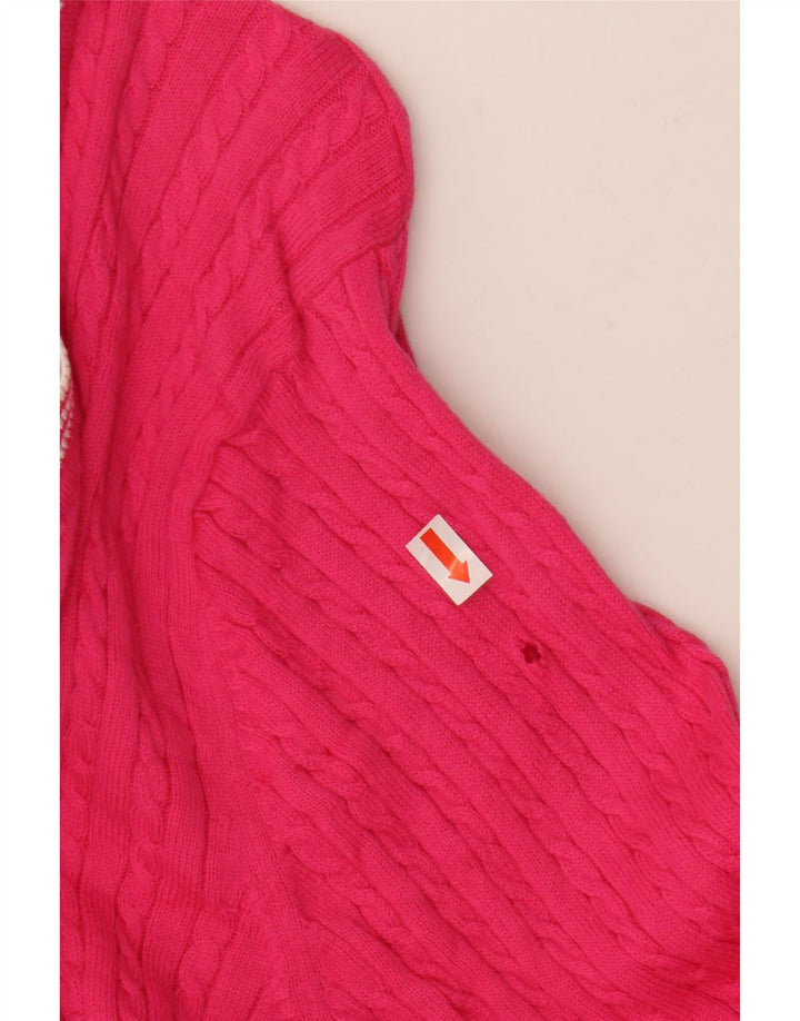 TOMMY HILFIGER Dame Boat Neck Jumper Sweater UK 14 Large Pink Bomuld