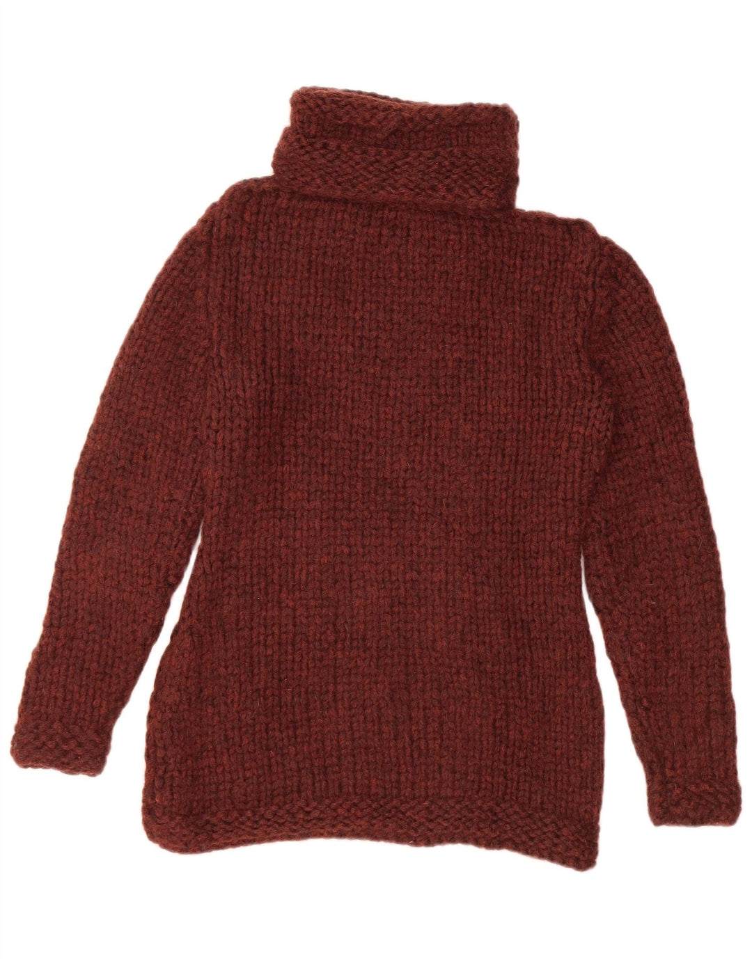 Vintage Dame Roll Neck Jumper Sweater UK 10 Small Burgundy