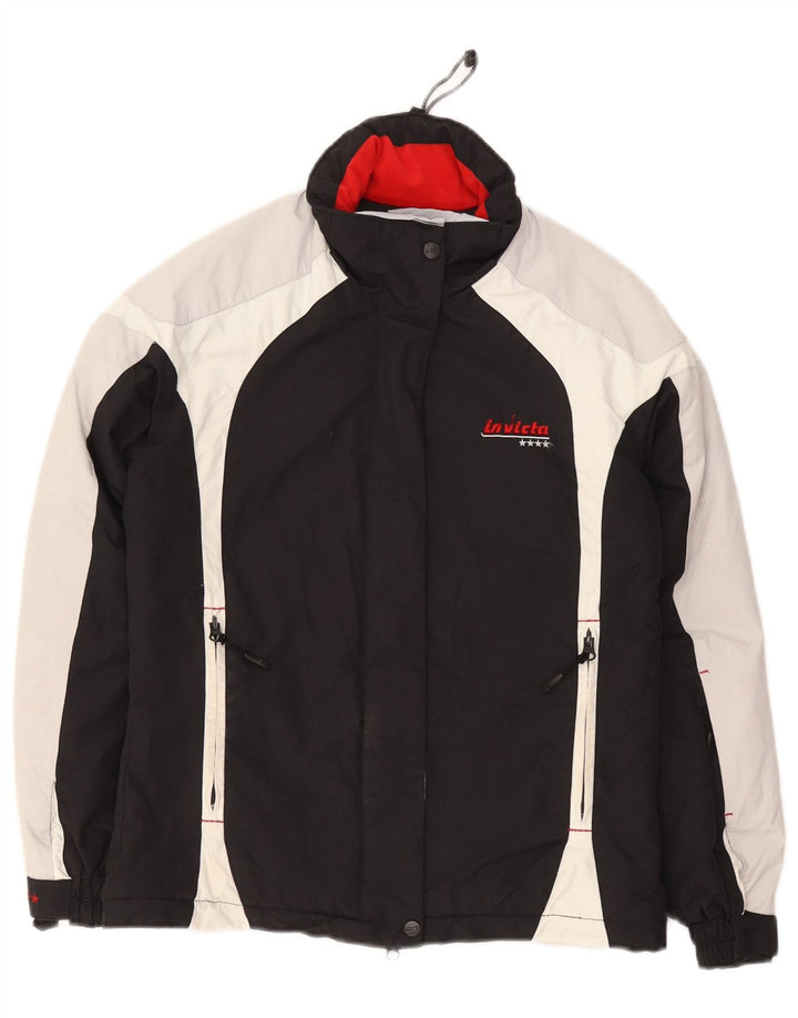 Invicta Oversized Skijakke til kvinder UK 6 XS Sort Colourblock Polyamid