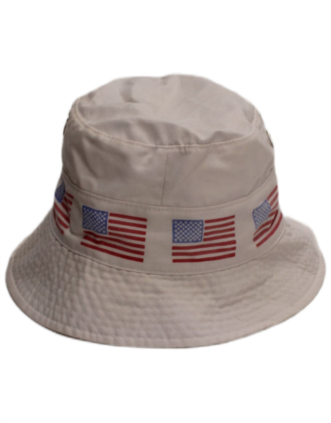 VINTAGE Mens Graphic Bucket Hat One Size White USA