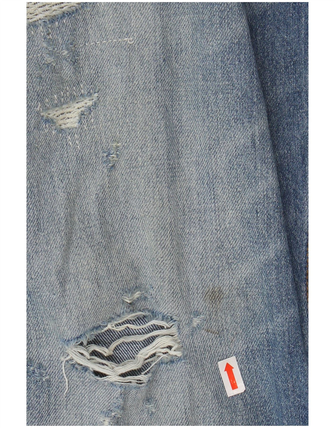 HUGO BOSS Herre Distressed Straight Jeans W34 L27 Blå Bomuld