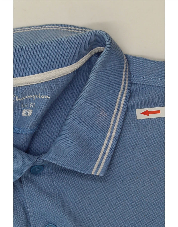 Champion Herre Easy Fit Polo Shirt XL Blå Bomuld