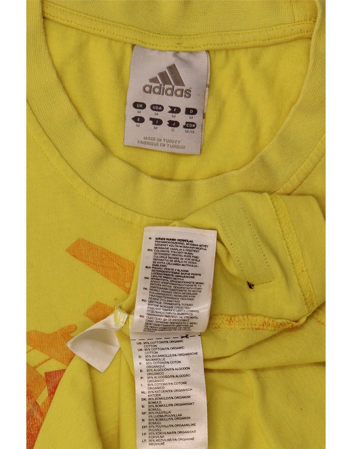 Adidas grafisk t-shirt til mænd, medium gul bomuld