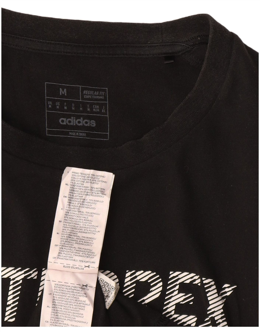 ADIDAS Herre Terrex Regular Fit grafisk T-shirt top mellem sort bomuld