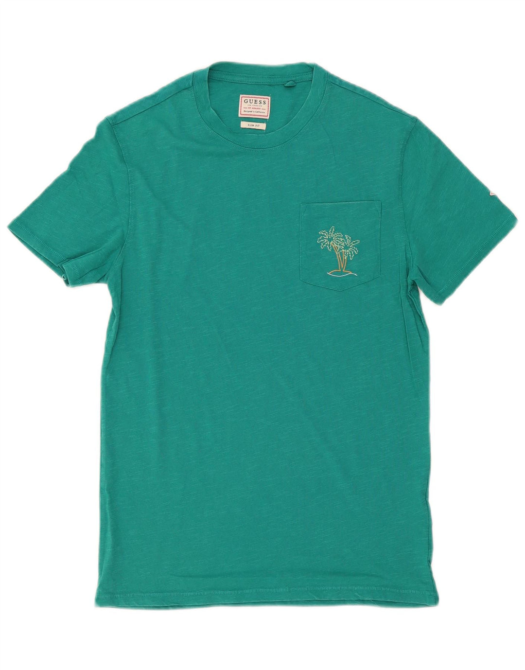 Guess Herre Slim Fit T-Shirt Top Lille Grøn Bomuld