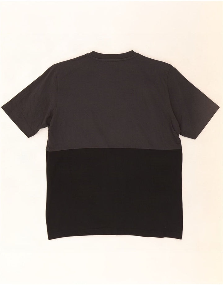Adidas Herre T-Shirt Top Medium Grey Colourblock Bomuld