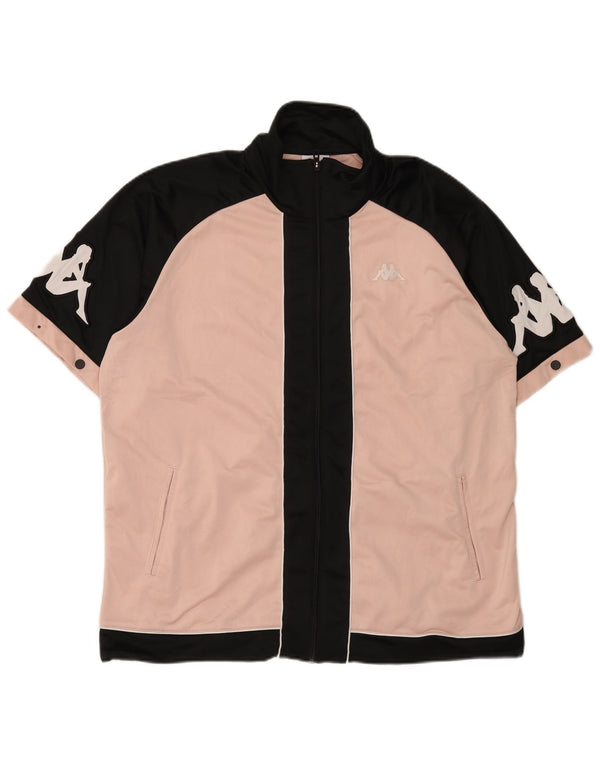 Kappa Herre grafisk kortærmet træningsdragt Topjakke XL Pink Colourblock