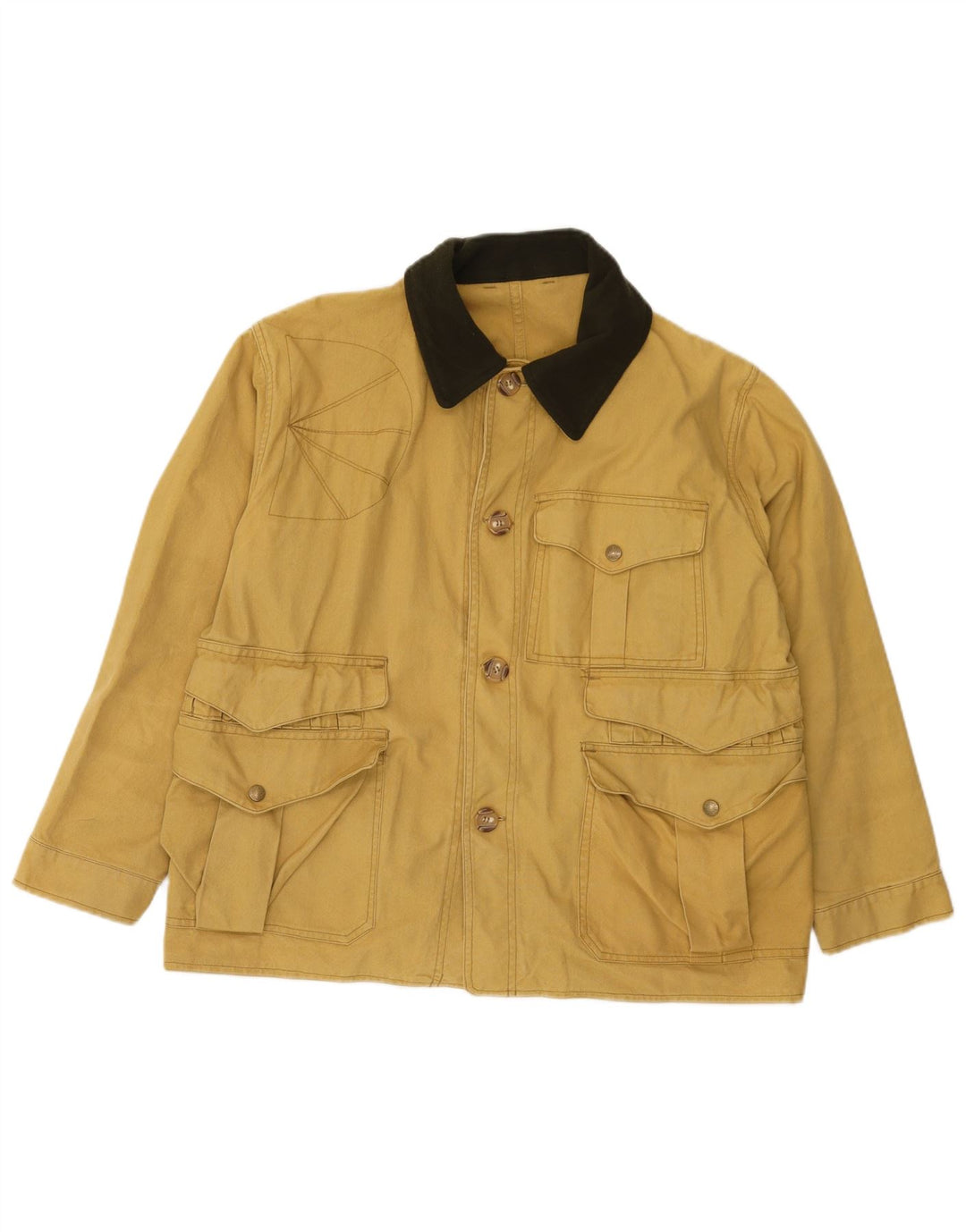 Vintage Herre Utility Jacket IT 50 Stor Gul Bomuld