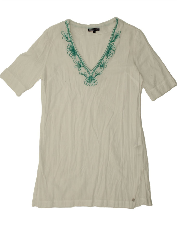 TOMMY HILFIGER Womens Tunic Dress US 8 Medium White Floral Cotton Vintage Tommy Hilfiger and Second-Hand Tommy Hilfiger from Messina Hembry 
