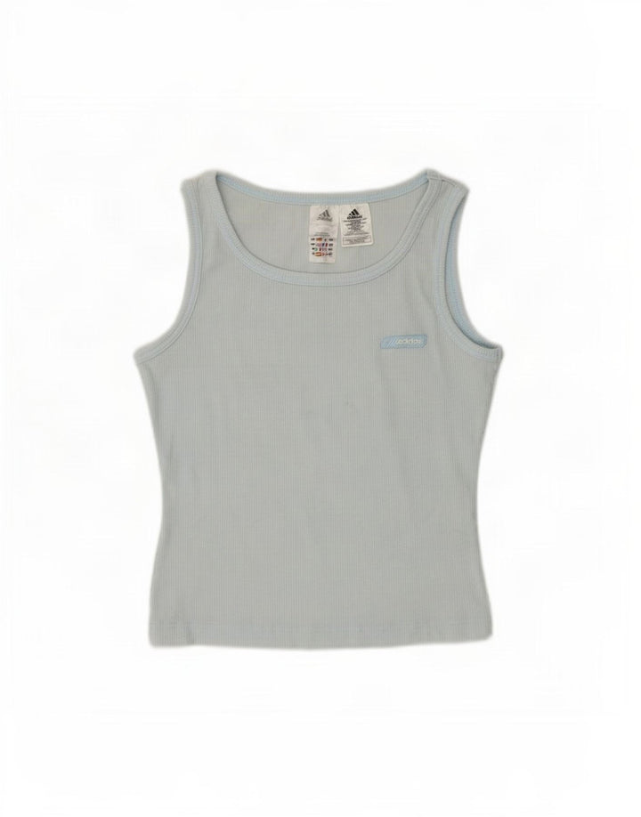 Adidas Dame Vest Top UK 14 Medium Blue Nylon