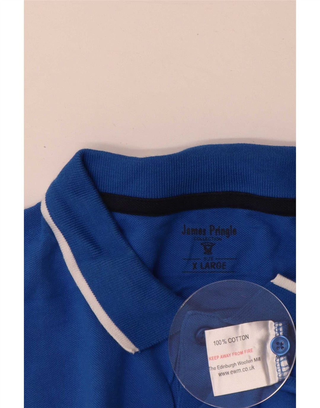 James Pringle herre poloshirt XL blå bomuld