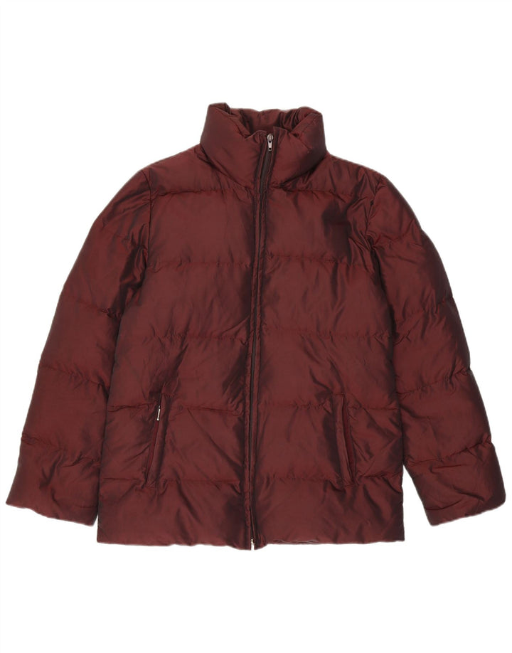 Zara Dame Polstret Jakke UK 14 Medium Burgundy