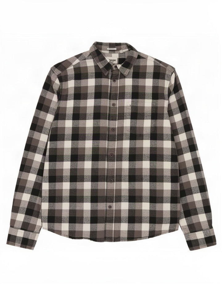 Wrangler Herre Regular Fit Flanellskjorte Lille grå ternet bomuld