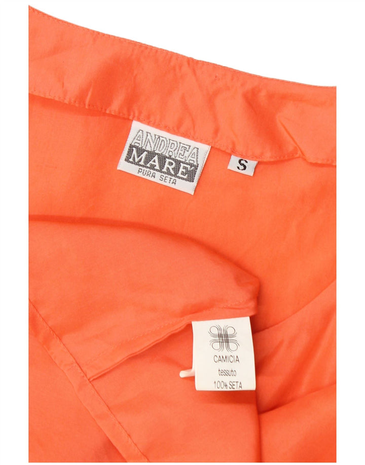 Andrea Mare Womens Crop Ærmeløs Front Tie Bluse Top UK 10 Small Orange