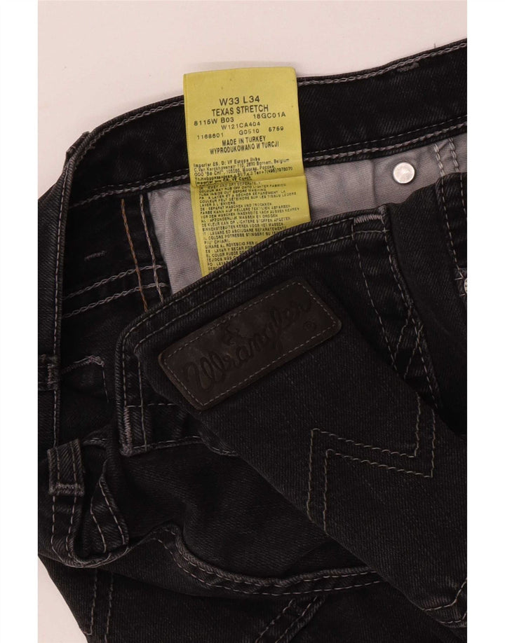 Wrangler Herre Texas Stretch Straight Jeans W33 L29 Grå Bomuld