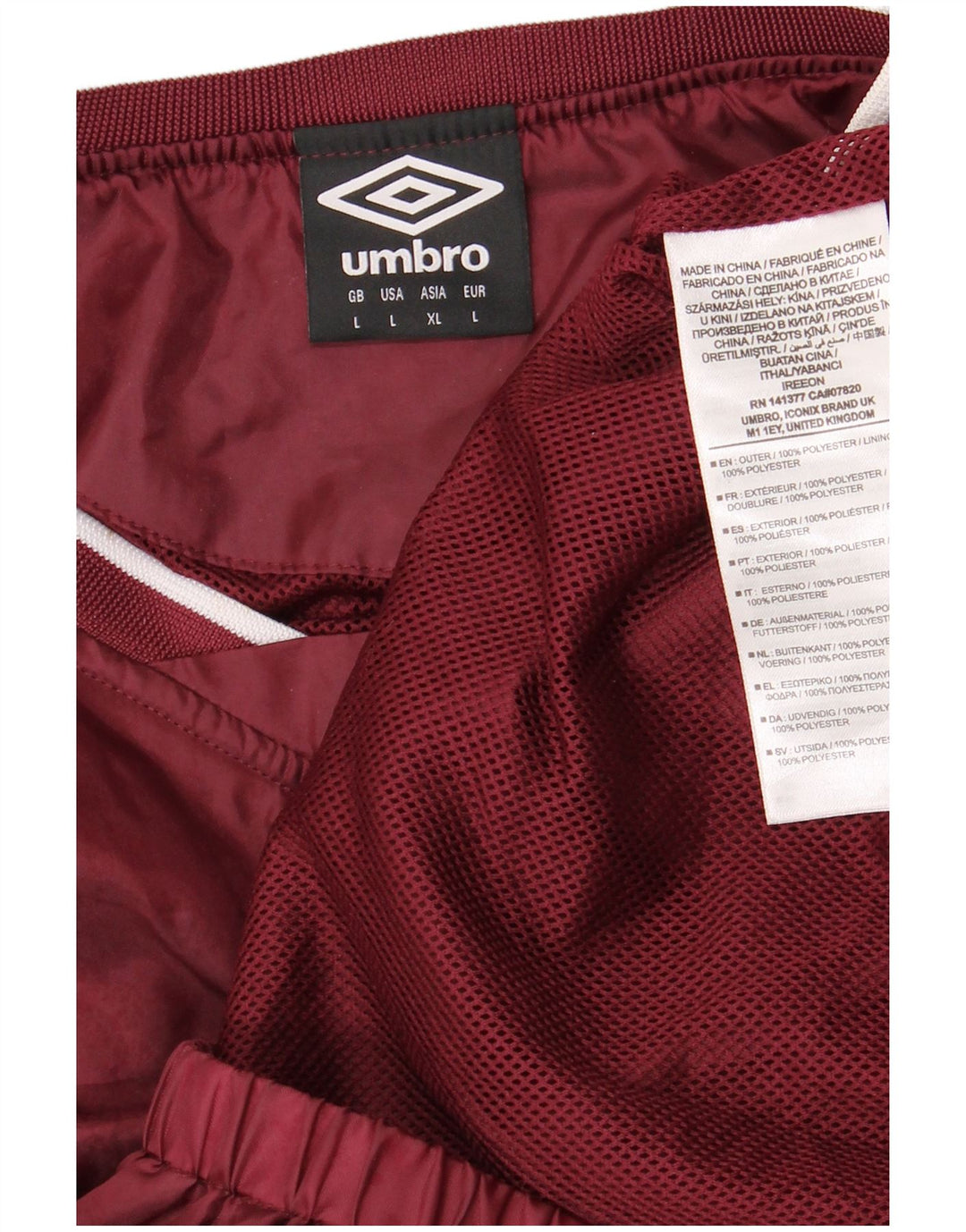 Umbro Herre Pullover Træningsdragt Top Stor Burgundy Polyester