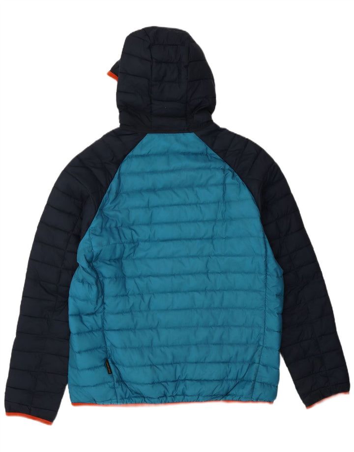 Jack Wolfskin Herre hættepolstret jakke UK 36/38 Medium Blue Colourblock
