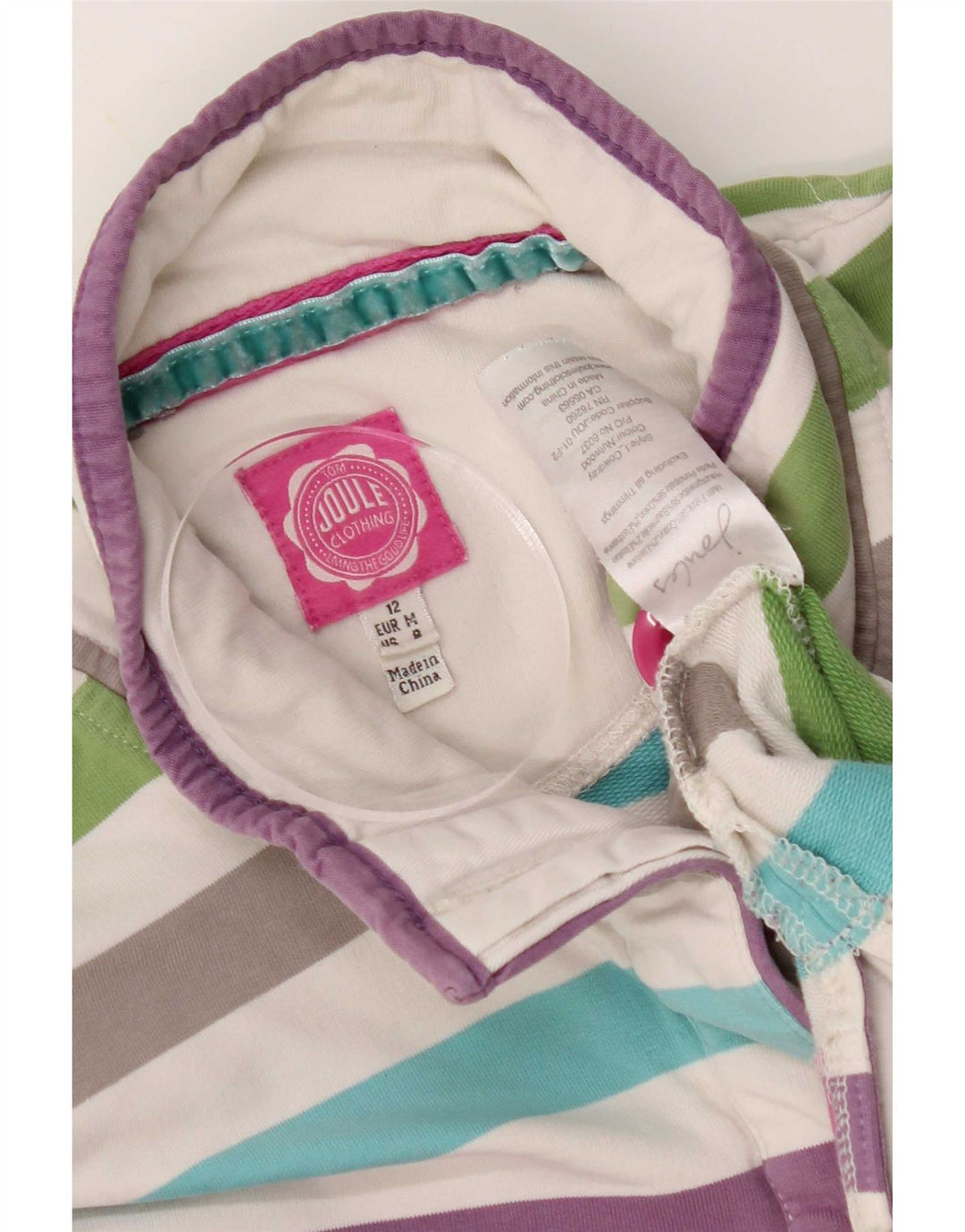 Joules Dame Sweatshirt Jumper UK 12 Medium Flerfarvet Stribet