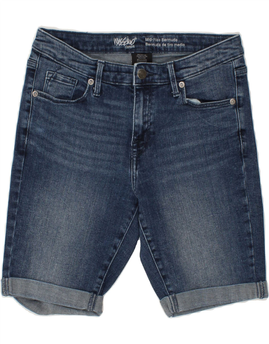 MOSSIMO Womens Mid Rise Bermuda Denim Shorts US 6 Medium W28 Blue Cotton Vintage Mossimo and Second-Hand Mossimo from Messina Hembry 