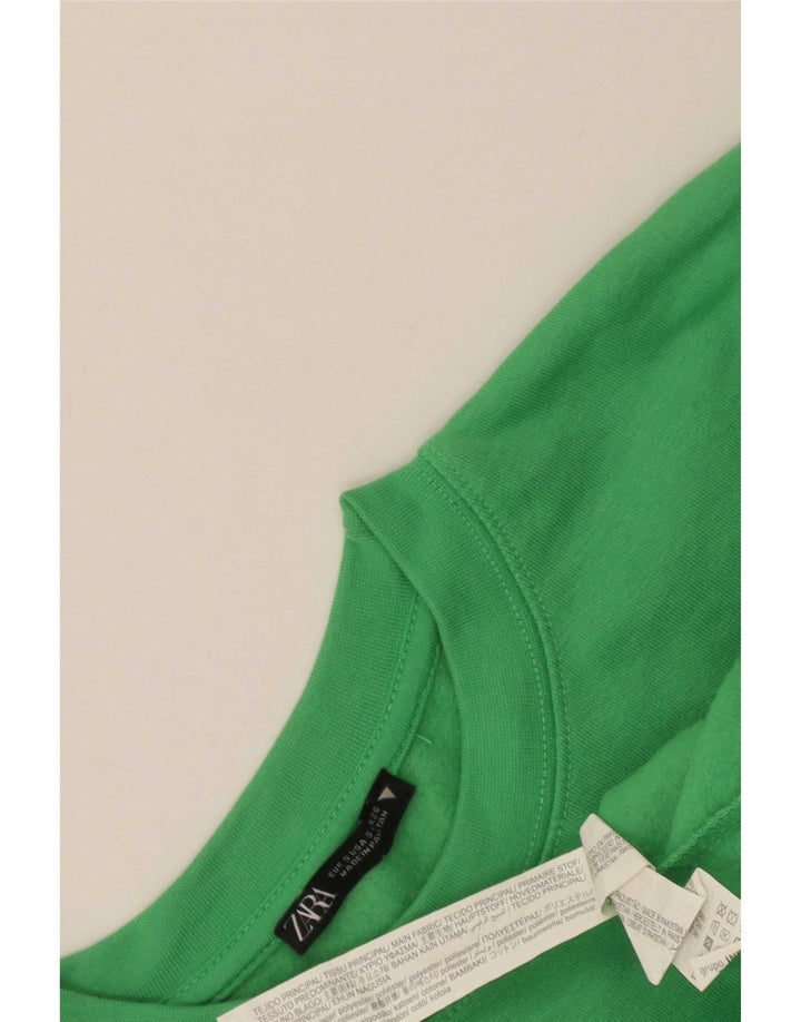 Zara Womens Oversized Sweatshirt Jumper UK 10 Small Green Polyester