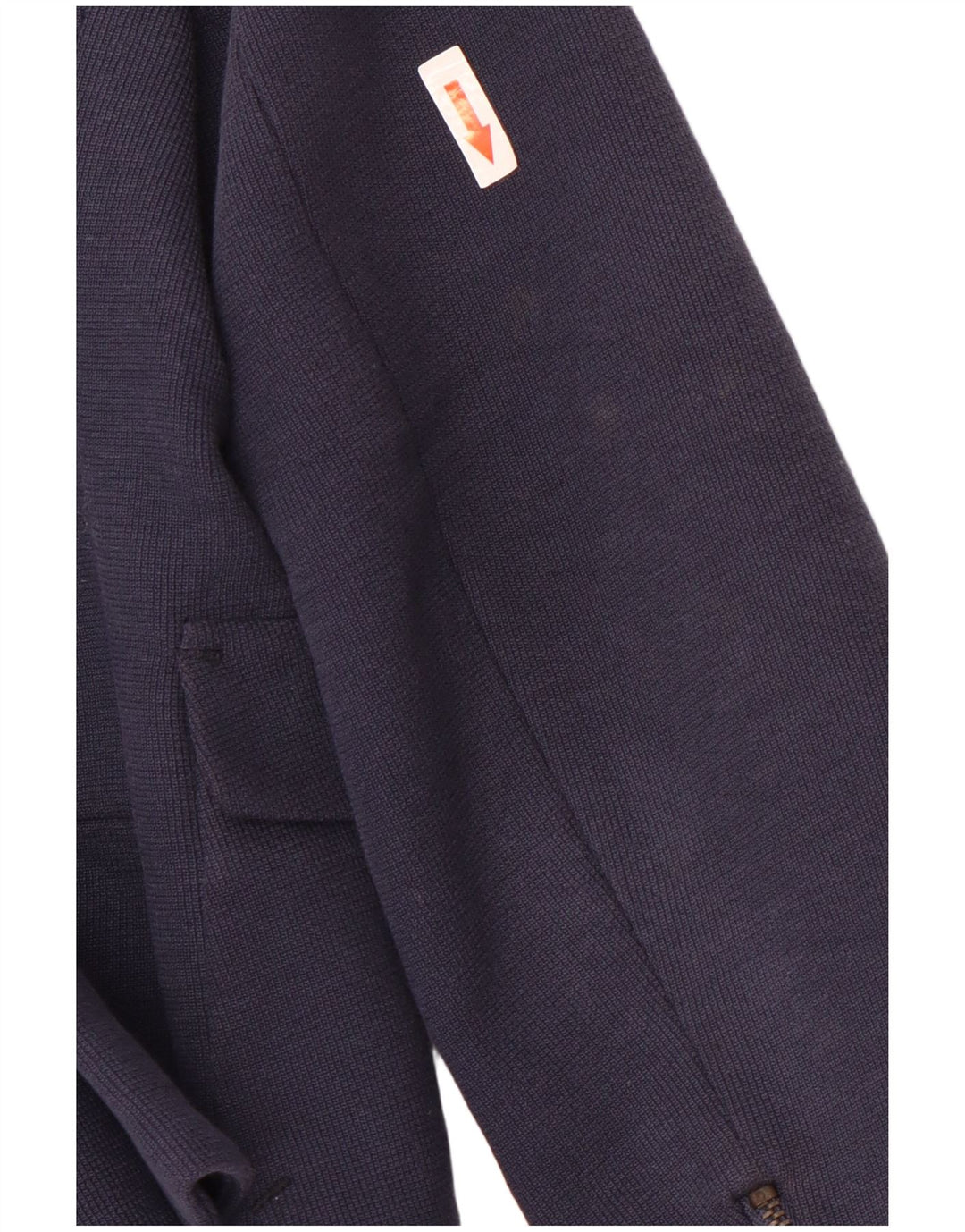 Zara Womens Crop 1-knap blazerjakke UK 14 Stor marineblå bomuld