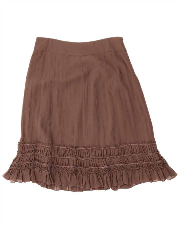 Fenn Wright Manson Dame Flæse Nederdel UK 12 Medium W32 Brun Silke