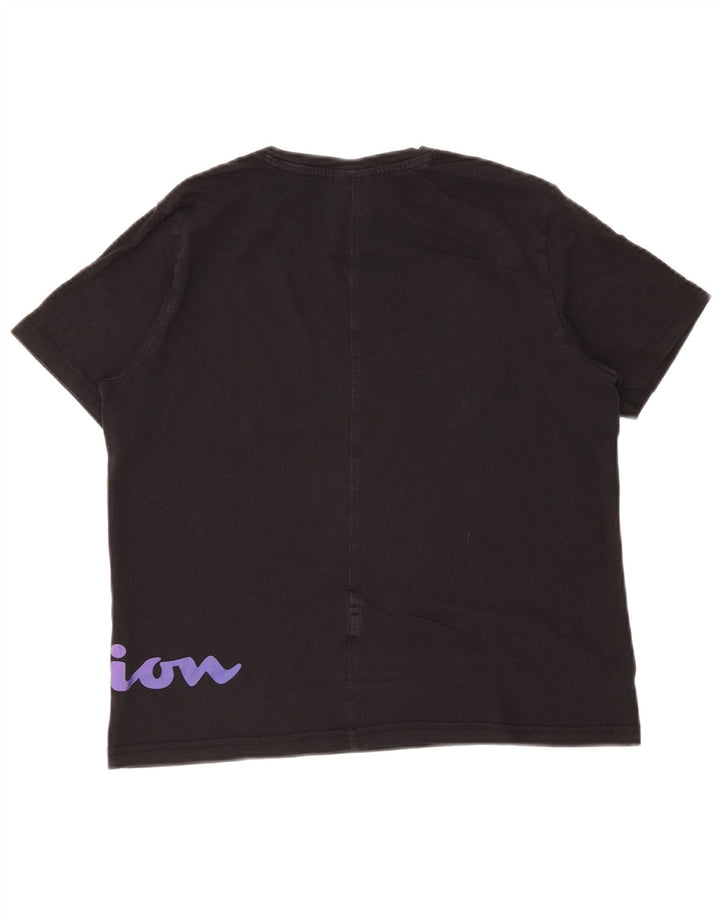Champion Dame Grafisk T-Shirt Top UK 14 Large Sort