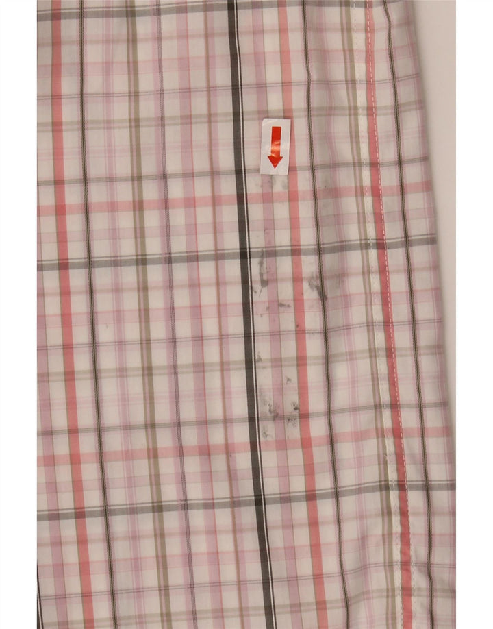 LACOSTE Mens Short Sleeve Shirt Size 40 Medium Pink Check Cotton Vintage Lacoste and Second-Hand Lacoste from Messina Hembry 