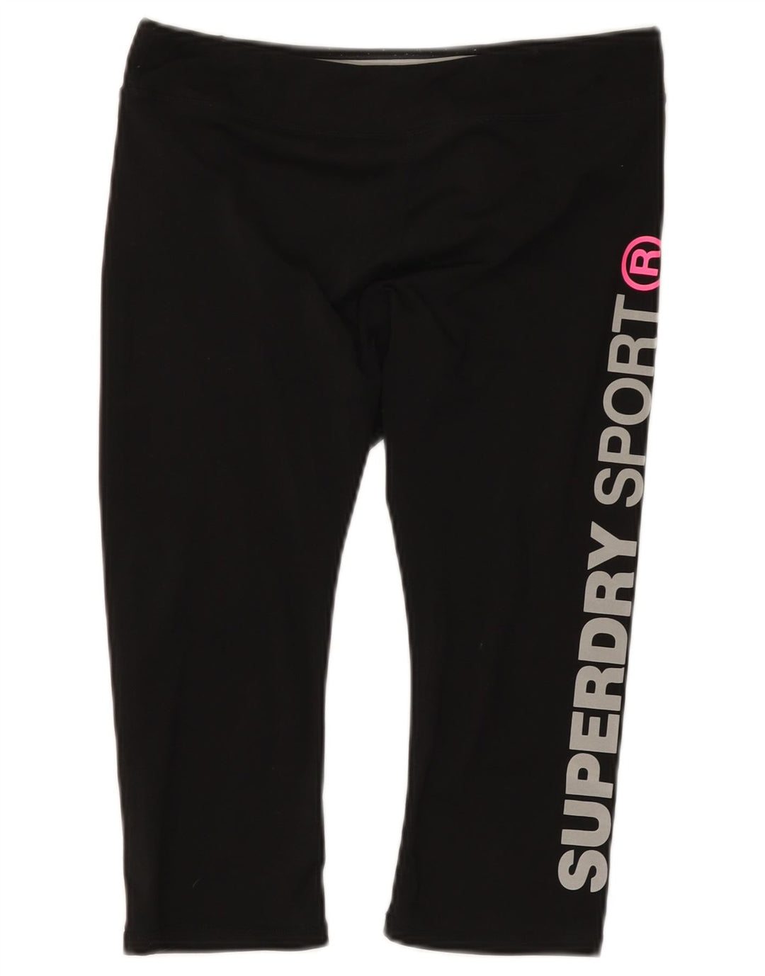Superdry Womens Grafiske Capri Leggings UK 12 Medium Black Polyester