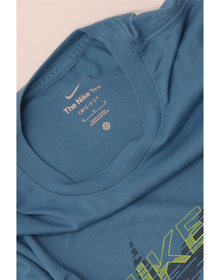 Nike Herre Dri Fit grafisk T-shirt top mellemblå