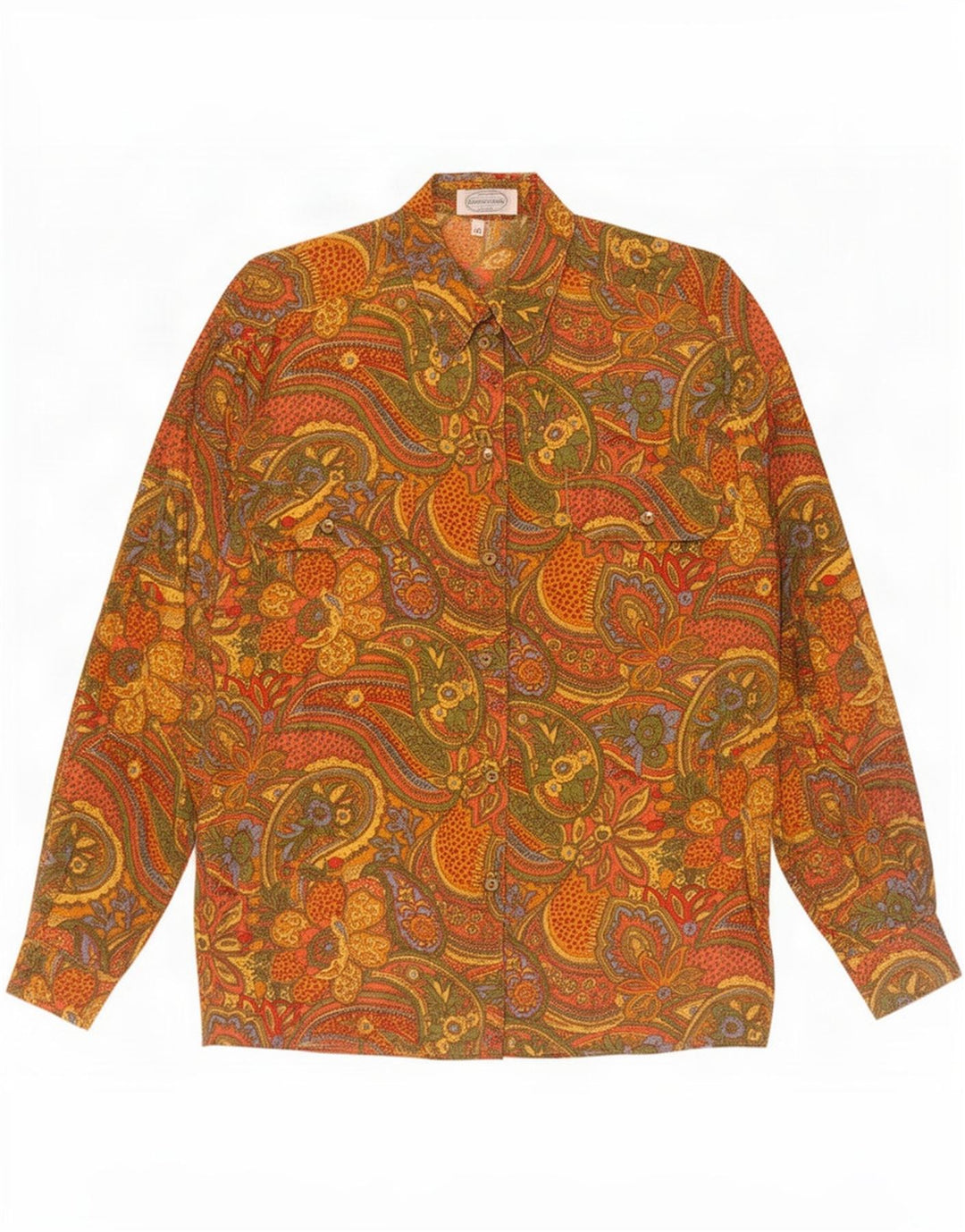Vintage oversize skjorte til kvinder EU 40 Medium Flerfarvet Paisley
