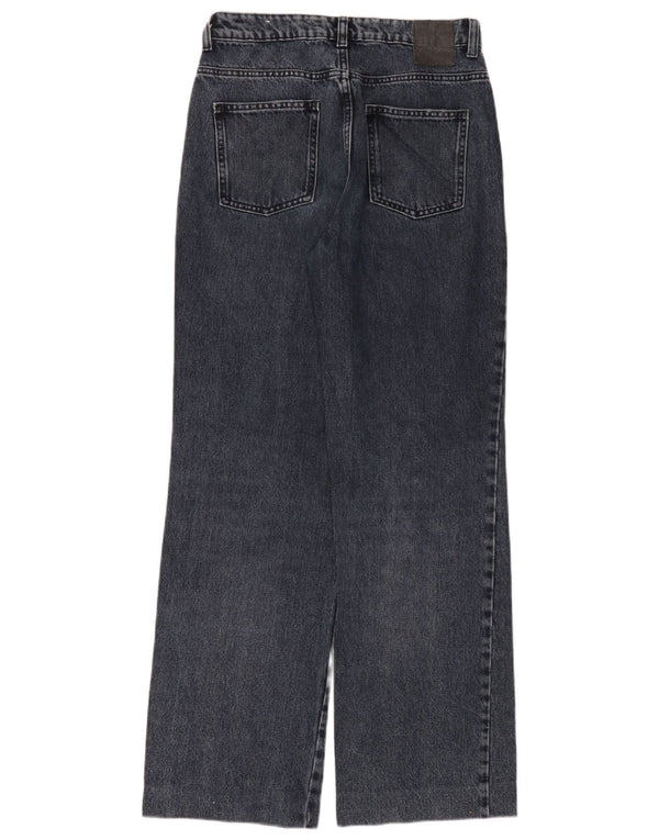 Zara Dame Jeans med høj talje og brede ben EU 38 Small W28 L32 Sort Bomuld