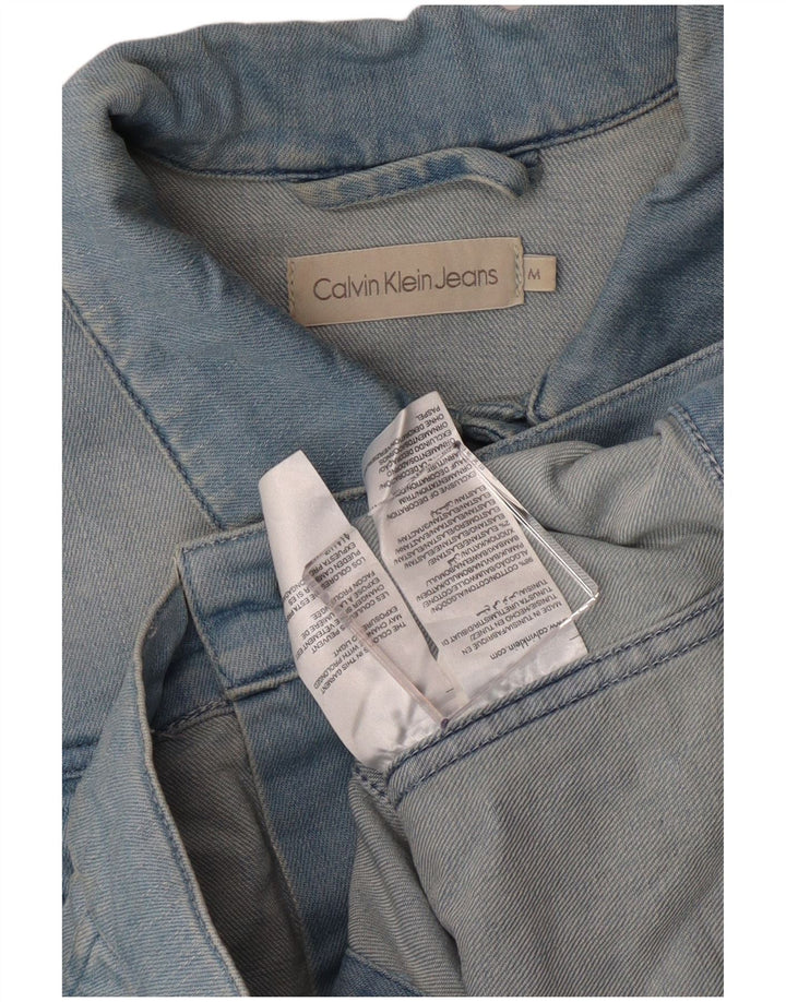 Calvin Klein Jeans Dame Crop Denim Jacket UK 12 Medium Blue Cotton