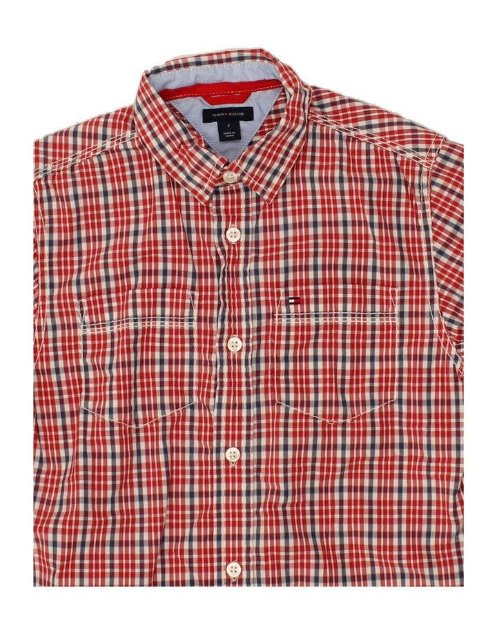 TOMMY HILFIGER Boys Shirt 6-7 Years Red Check Cotton Vintage Tommy Hilfiger and Second-Hand Tommy Hilfiger from Messina Hembry 