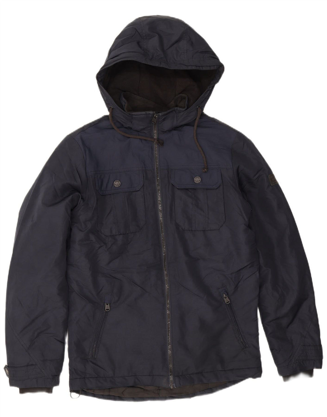 Jack & Jones Herre Hooded Utility Jacket UK 36 Small Navy Blue Polyester