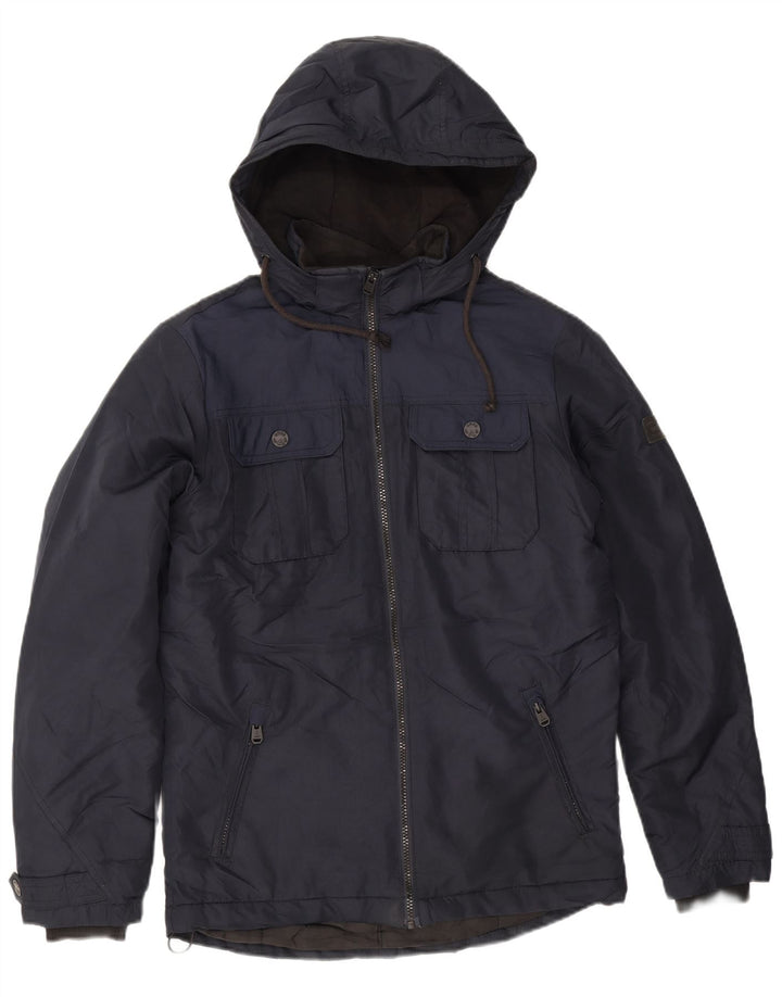 Jack & Jones Herre Hooded Utility Jacket UK 36 Small Navy Blue Polyester