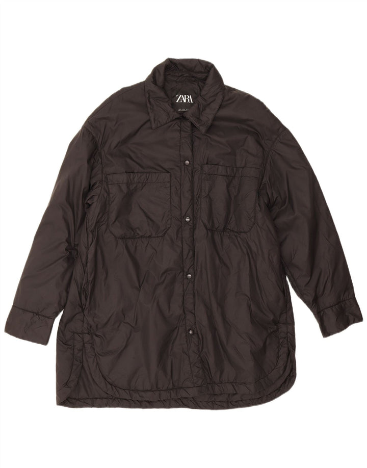 Zara Windbreaker Coat UK 14 Medium Sort Polyester