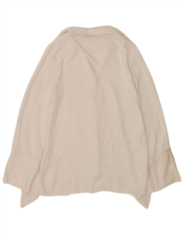 Zara skjortebluse til kvinder UK 10 Lille hvid viskose
