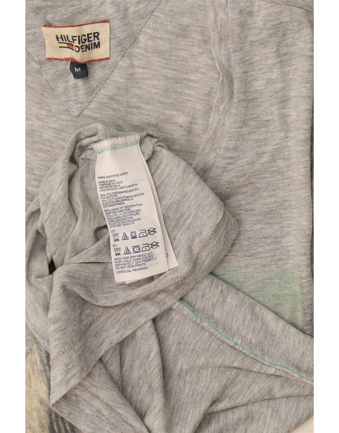 Tommy Hilfiger Herre grafisk T-shirt Top Medium Grey Flecked Polyester