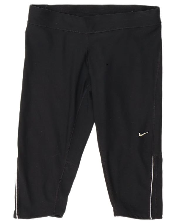 Nike Dame Dri Fit Capri Leggings UK 14 Large Black Polyester