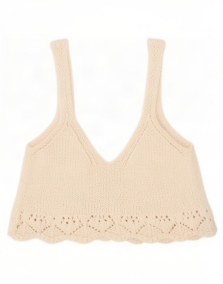Zara Damestrik Cami Top UK 8 Small Off White