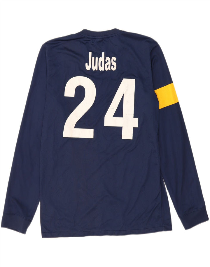 NIKE Herre Dri Fit Grafisk Top Langærmet Medium Navy Blue Colourblock