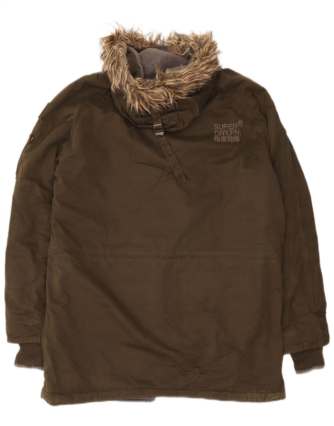 Superdry Parkajakke med hætte til mænd UK 42 XL Khaki Polyester
