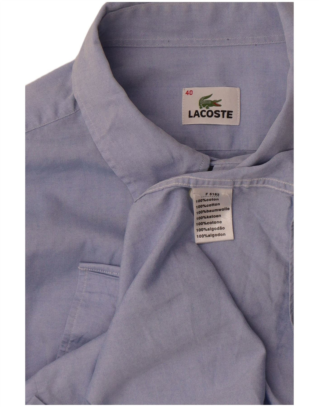 Lacoste Herreskjorte str. 40 Medium Blue Cotton