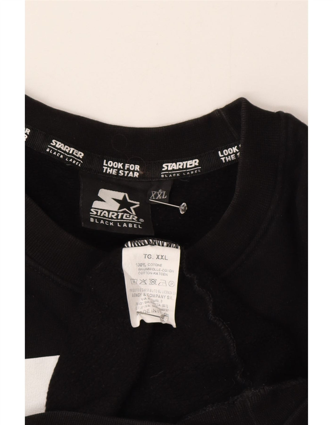 Starter Herre Grafisk Sweatshirt Jumper 2XL Sort Bomuld