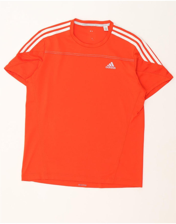 Adidas Herre T-Shirt Top Medium Orange Polyester