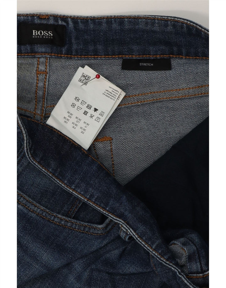 Hugo Boss Herre Stretch Slim Jeans W36 L36 Blå Bomuld