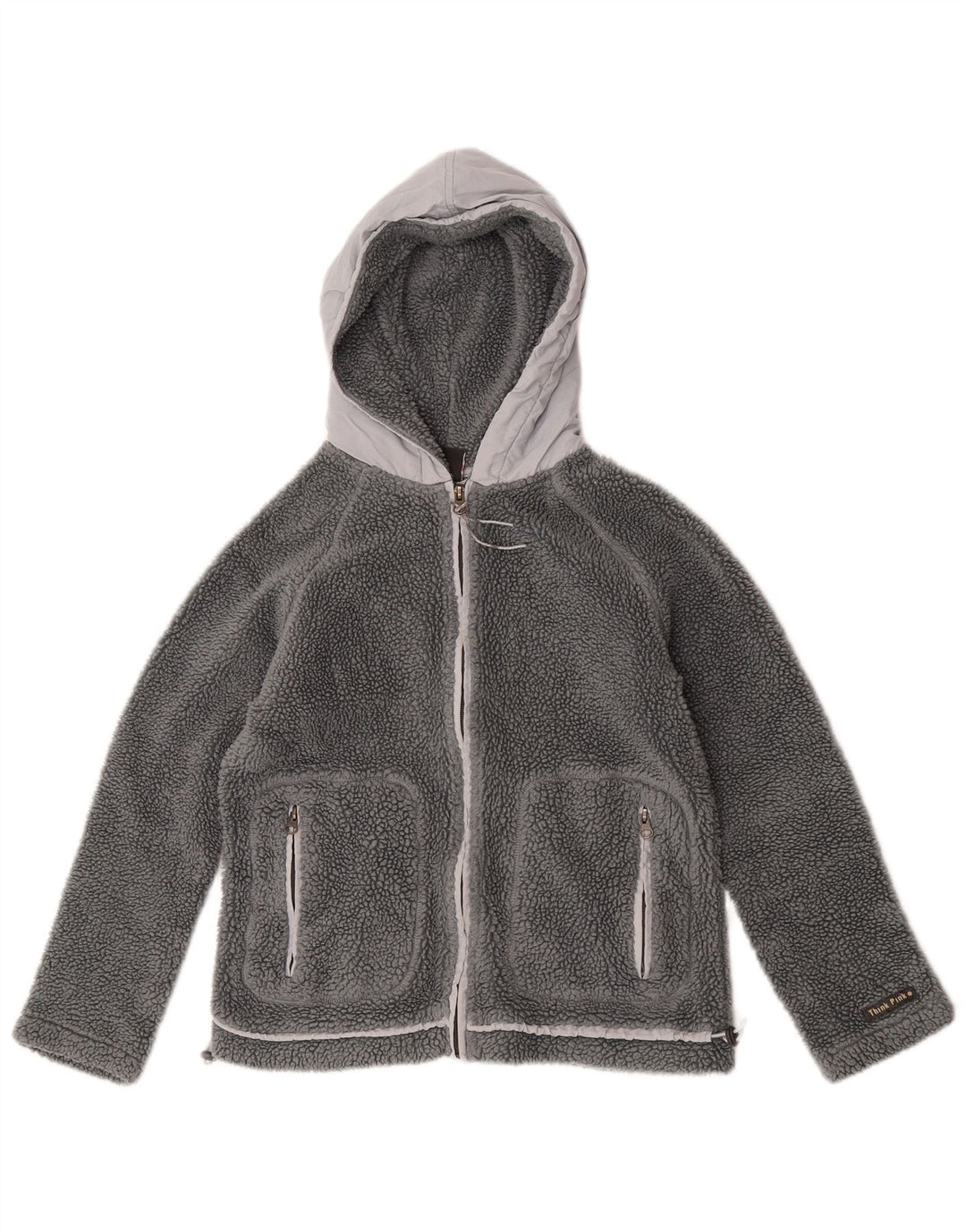 Tænk Pink Dame Hættejakke Fleece DK 10 Små Grå Akryl