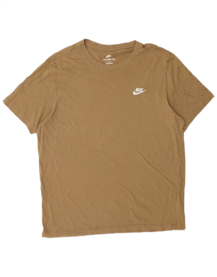 Nike T-shirt top til mænd, stor brun bomuld