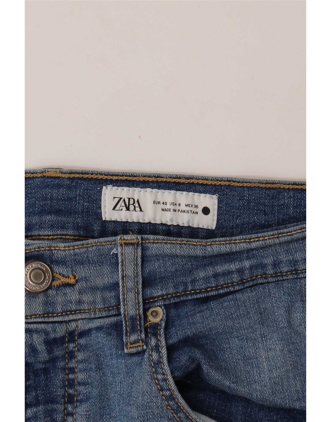 Zara Dame Straight Jeans EU 40 Medium W30 L27 Blå